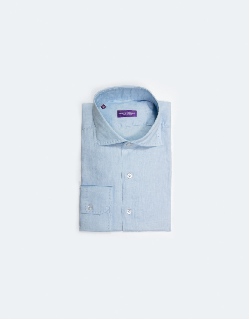 Patrick Hellmann Collection 100% Linen Light Blue Shirt image